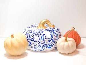 Large Blue Magnolia Pumpkin|Jessica Reynolds Art