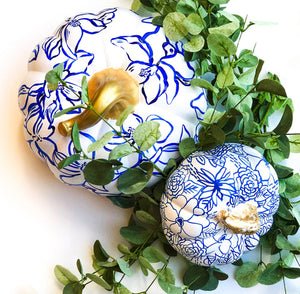 Large Blue Magnolia Pumpkin|Jessica Reynolds Art