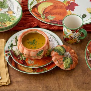 Harvest Fields 3-D Pumpkin Covered Soup Bowls